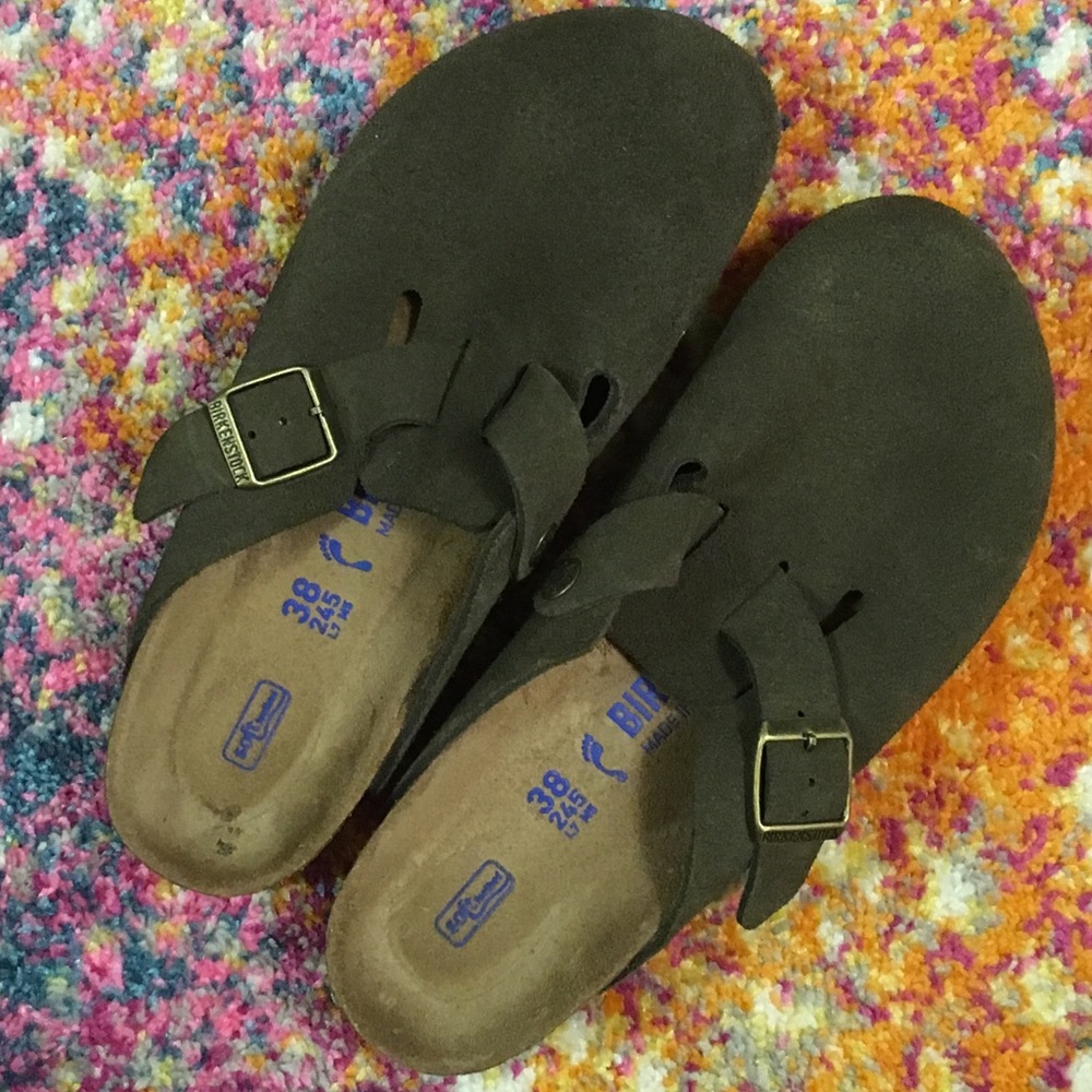 Olive green Birkenstock Boston clog